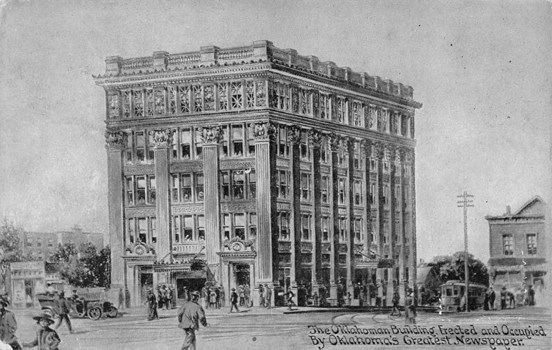 OKLAHOMA CITY, OK Oklahoma   OKLAHOMAN BUILDING Newspaper Office  1909 Postcard