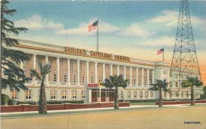 1940s Hollywood California Sunset Bowling Center flag Teich postcard 9013