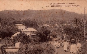 La Guadeloupe Illustree Gourbeyre Vue Prise de l'Eglise Vintage Postcard 09.90