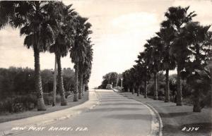 D45/ New Port Richey Florida Fl Real Photo RPPC Postcard 1947 Roadway Car