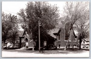 Winnebago Minnesota~Methodist Church~Fire Hydrant~Arched Entrance~1950s RPPC