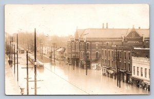 JH1/ Fremont Ohio RPPC Postcard c1913 Flood Disaster Opera House  16