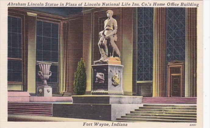 Indiana Fort Wayne Abraham Lincoln Statue In Plaza Of Lincoln National Life I...