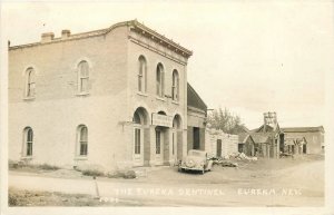 Postcard RPPC 1940s Eureka Nevada Sentinel automobile occupational 24-5730