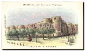 Angers Old Postcard Chateau Feodal bati under Philippe Auguste