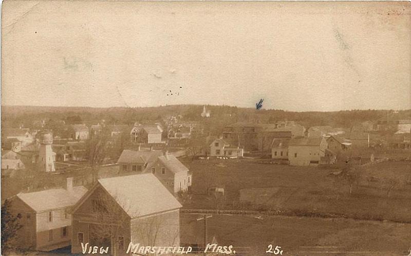 Marshfield MA Aerial View 1913 RPPC Postcard