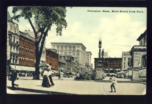 Worcester, Massachusetts/MA Postcard, Main Street From Park, 1911!