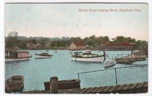 Harbor Scene Boats Stamford Connecticut 1910 postcard