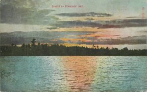 Wisconsin Sunset Pewaukee Lake Postcard 22-8406