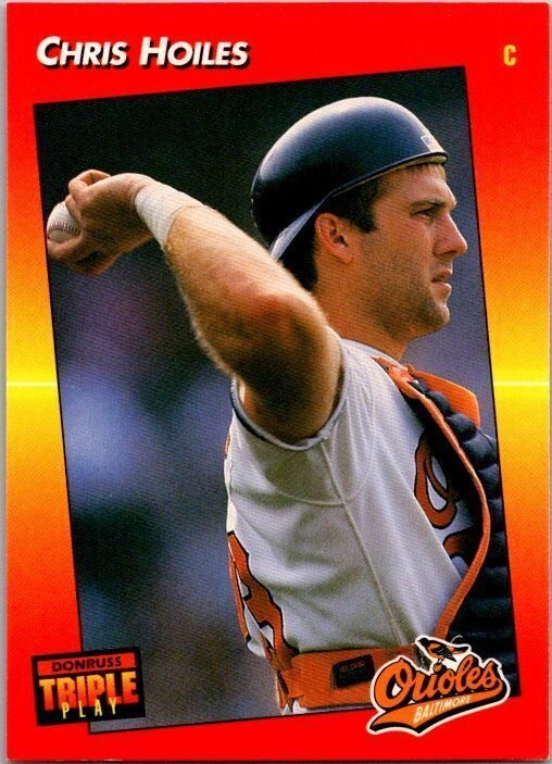 1992 Donruss Tripleplay Baseball Card Chris Hoiles Baltimore Orioles sk6147