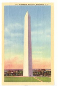 Washington Monument, Washington DC, Vintage Reynolds Linen Postcard