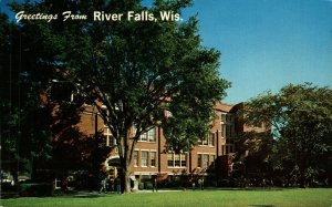USA North Hall Of Wisconsin State University River Falls Chrome Postcard 08.65