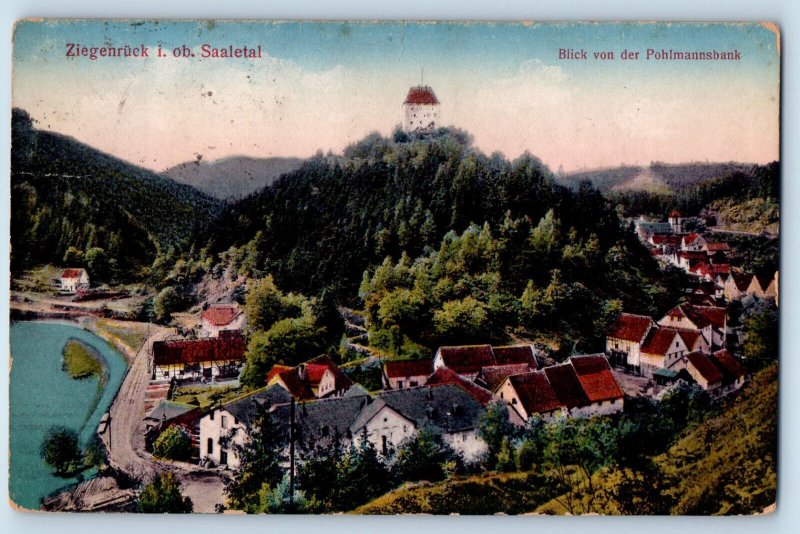 Germany Postcard View from the Pohlmannsbank Ziegenruck Above Saale Valley 1923