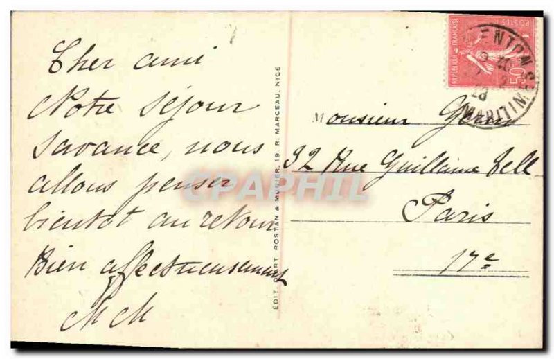 Old Postcard La Turbie's Funicular Railway