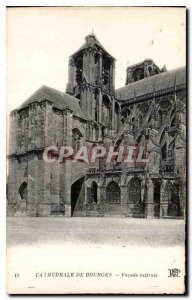 Old Postcard Cathedral of Bourges Facade Side