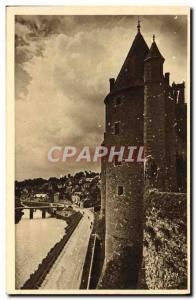 Old Postcard Josselin Chateau La Fiere silhouette in a picturesque site on th...