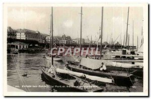 Old Postcard Evian Les Bains and Port Plaisance Boat