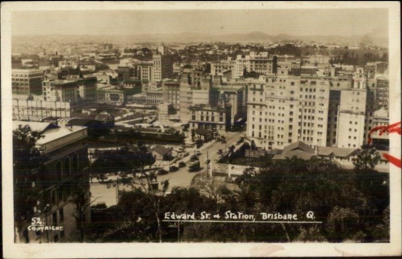 Brisbane Queensland Birdseye View Old Real Photo Postcard