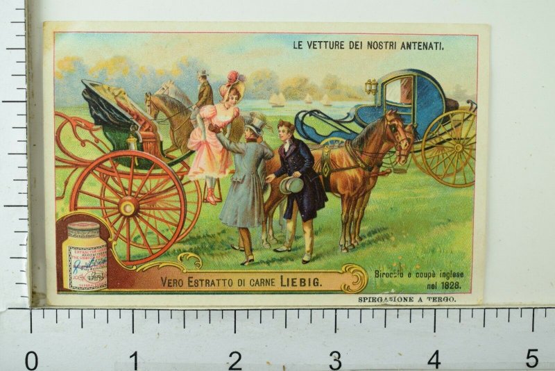 1880's Historic Vehicles Scenes Lovely Liebig Victorian 6 Trade Card Set K55 