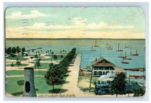 Vintage Water Works Park and Erie Yacht Club Postcard P138E
