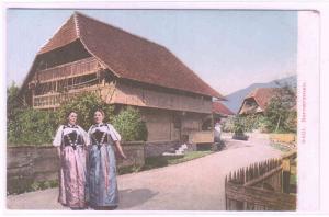 Swiss Women Bernerinnen Folk Costume Berne Switzerland 1910c postcard