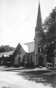 RPPC Federated Church Sycamore, Illinois Vintage Postcard ca 1940s