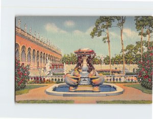 Postcard Famous Fountain Of Turtles At Ringling Art Museum, Sarasota, Florida
