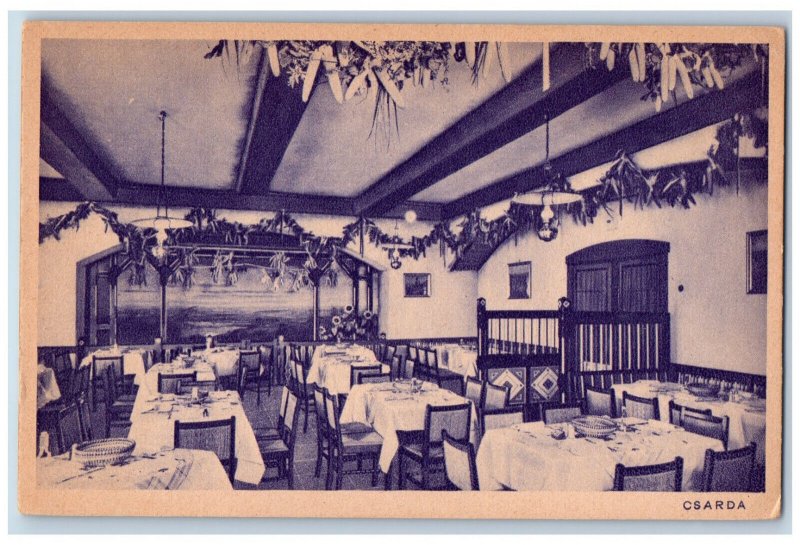Berlin Germany Postcard Dining Room Haus Baterland At Potsdam Place c1940's