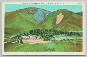 San Bernardino California~Arrowhead hot Springs Hotel Air View~1920s Postcard