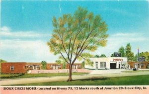 Iowa 1940s Sioux Circle Motel roadside Postcard Ronoco 20-9291