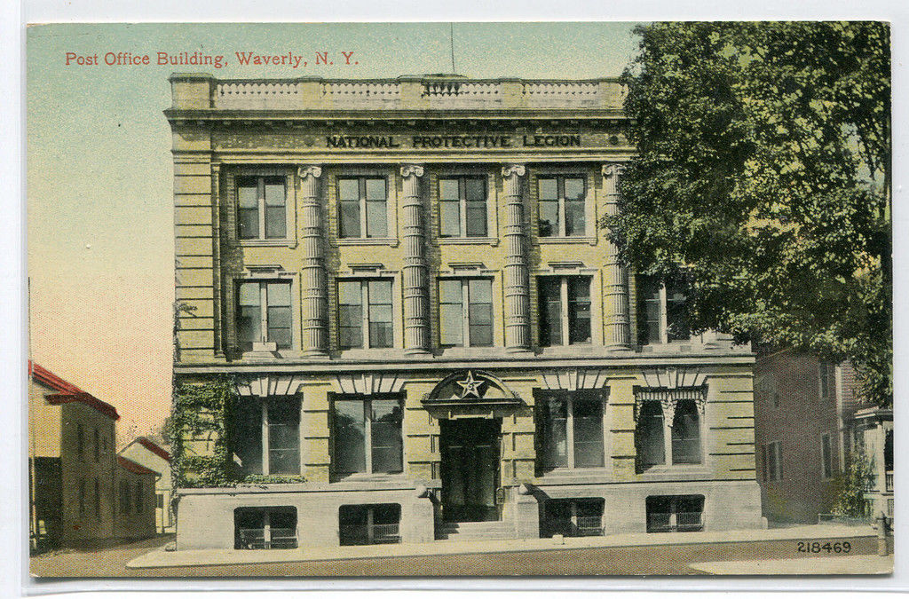 Post Office National Protective Legion Building Waverly New York 1910c