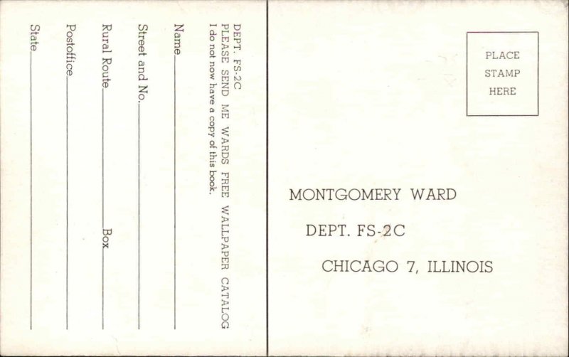 MONTGOMERY WARD Wallpaper Catalog Advertisement AD Old Postcard