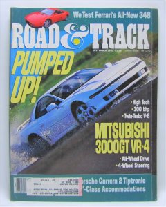 Road & Track September 1990 Vintage Magazine Mitsubishi 3000GT VR-4 