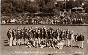 Nelson New Zealand Canadian Bowlers Lawn Bowling 1930 FN Jones RPPC Postcard H29