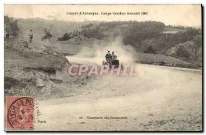 Postcard Old Cars Tour d & # 39Auvergne Gordon Bennett cup 1905 Turning polic...