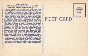 NM, New Mexico Linen Large Letter Postcard