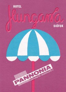 Hungary Siofok Hotel Hungaria Vintage Luggage Label sk3809