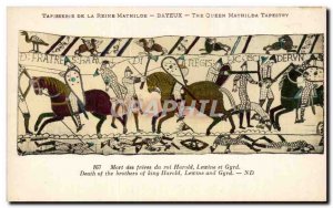 Postcard Old Bayeux Tapestry of Queen Matilda Death of King Harold Lewine bro...