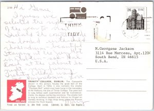 VINTAGE CONTINENTAL SIZE POSTCARD FRONT SQUARE AT TRINITY COLLEGE DUBLIN IRELAND