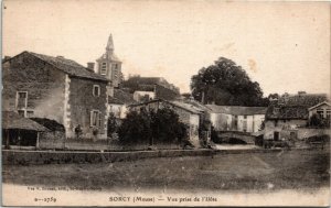 Postcard France Sorcy (Meuse) Vue Prise de l'Hote Church w/ Tower Clock 1910s K6