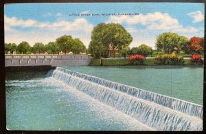 Vintage Postcard 1930-1945 Little River Dam, Wichita, Kansas