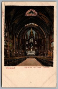 Postcard Montreal Quebec c1908 L’Église de Notre Dame Intérieur A