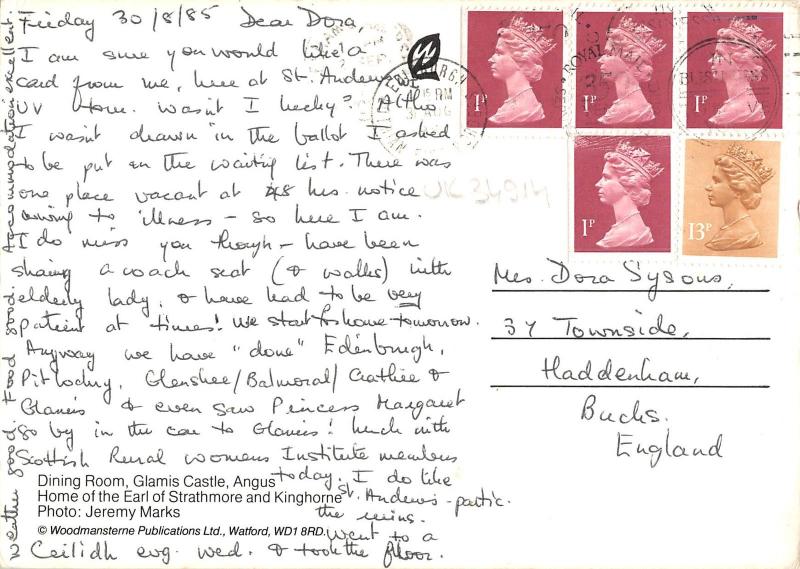 uk34914 dining room glamis castle angus  uk