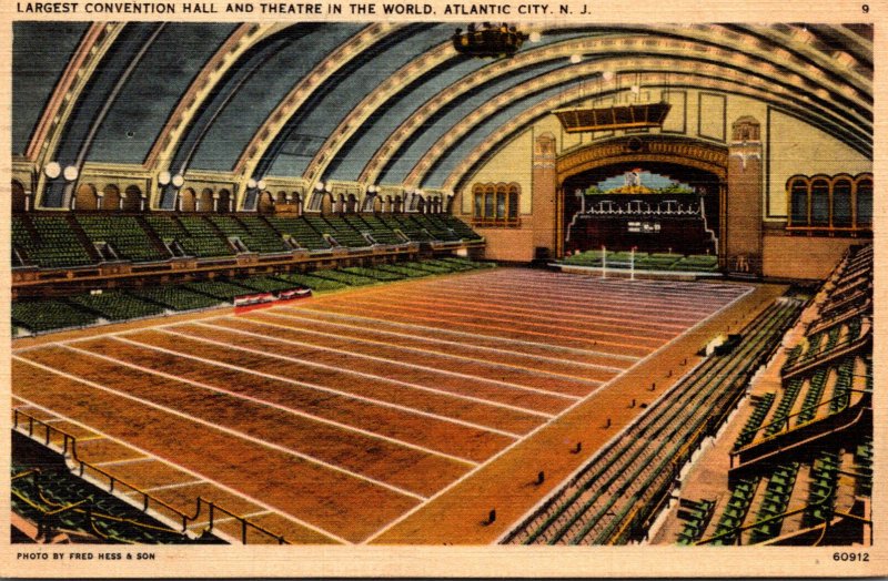 New Jersey Atlantic City Interior Of Largest Convention Hall & Theatre In The...