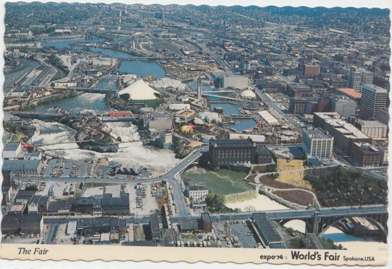 The Fair, Helicopter view, expo 74 World's Fair, Spokane, USA, Postcard