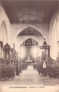 C028 France, Steenwoorde Interieur de l'Eglise vintage postcard