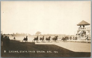 SALEM OR STATE FAIR RACING ANTIQUE REAL PHOTO POSTCARD RPPC