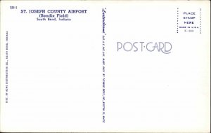 South Bend Indiana IN Airport St Joseph County Airport c1960s Postcard