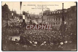 Old Postcard solemn Strasbourg Entree du Marechal Petain November 25, 1918 De...