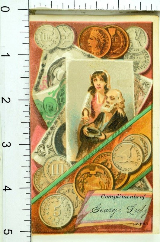 1870's-80's Victorian US Coins George Lutz Apple Vinegar Victorian Card F82